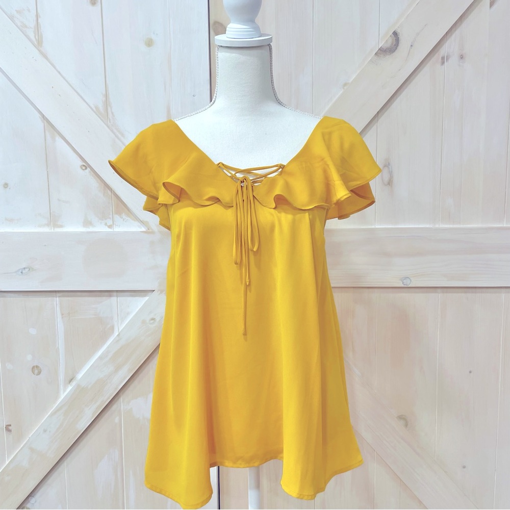 Yellow Babydoll Blouse Top